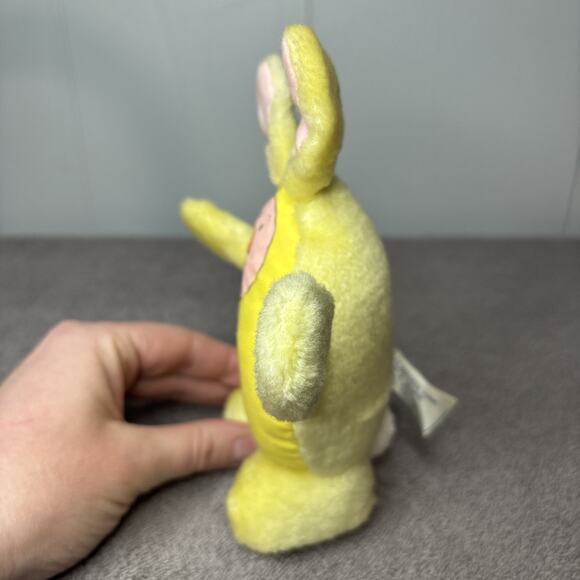 Vintage 1982 80s Enesco Easter Bunny Yellow Easter Beanie Plush - Picture 4 of 9